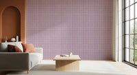 Chic violet linen grid pattern on light background.