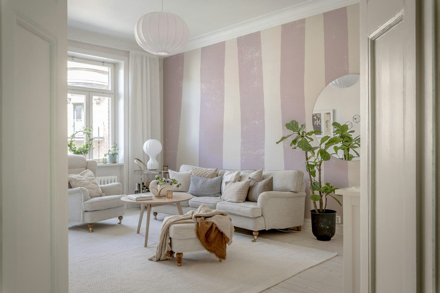 Lavender Stripes Wall Mural -2338842