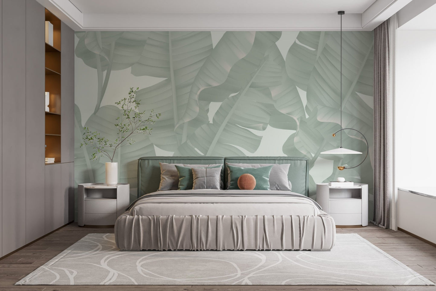 Green Banana Leaves Wallpaper Mural - Giffywalls A631