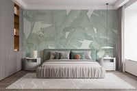 Green Banana Leaves Wallpaper Mural - Giffywalls A631