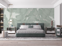 Green Banana Leaves Wallpaper Mural - Giffywalls