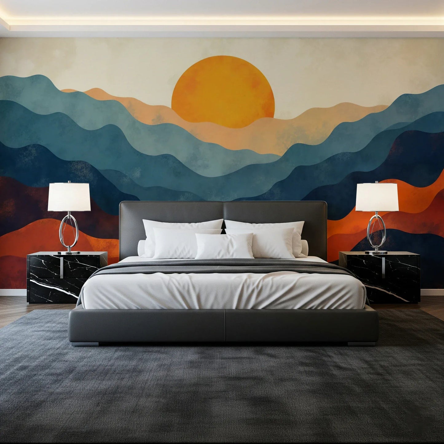 Layered Horizon Wall Mural