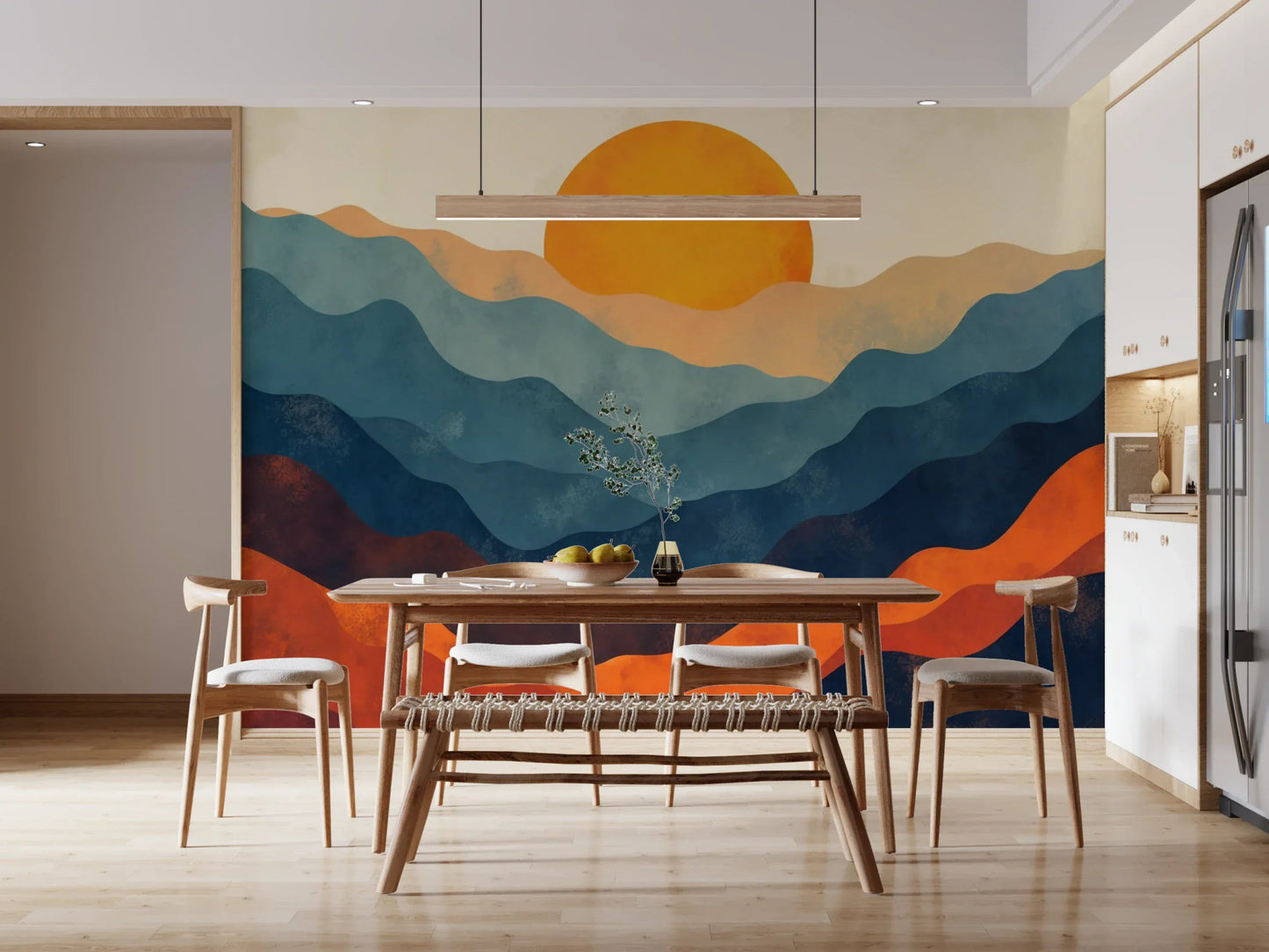 Layered Horizon Wall Mural