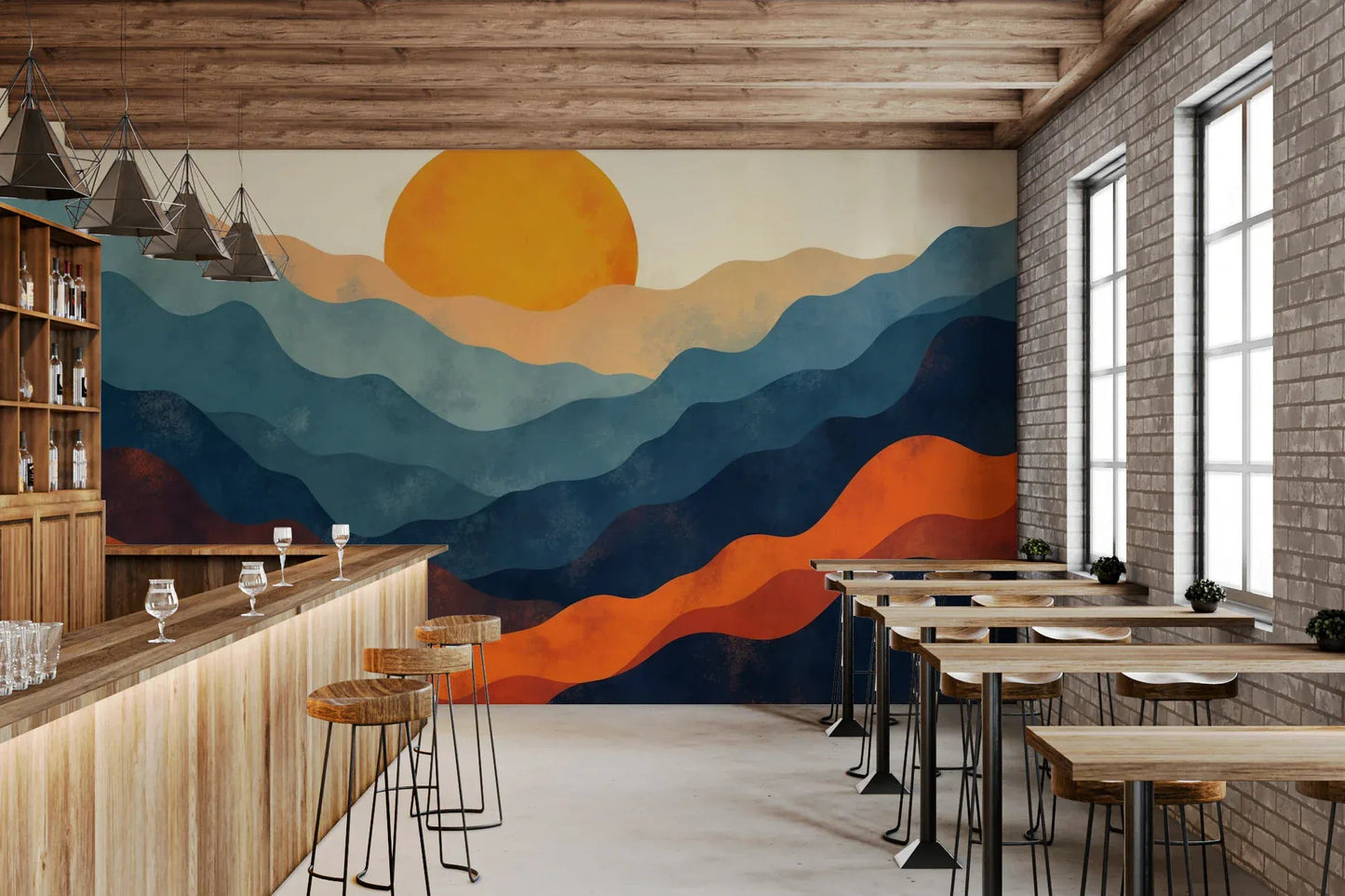 Layered Horizon Wall Mural