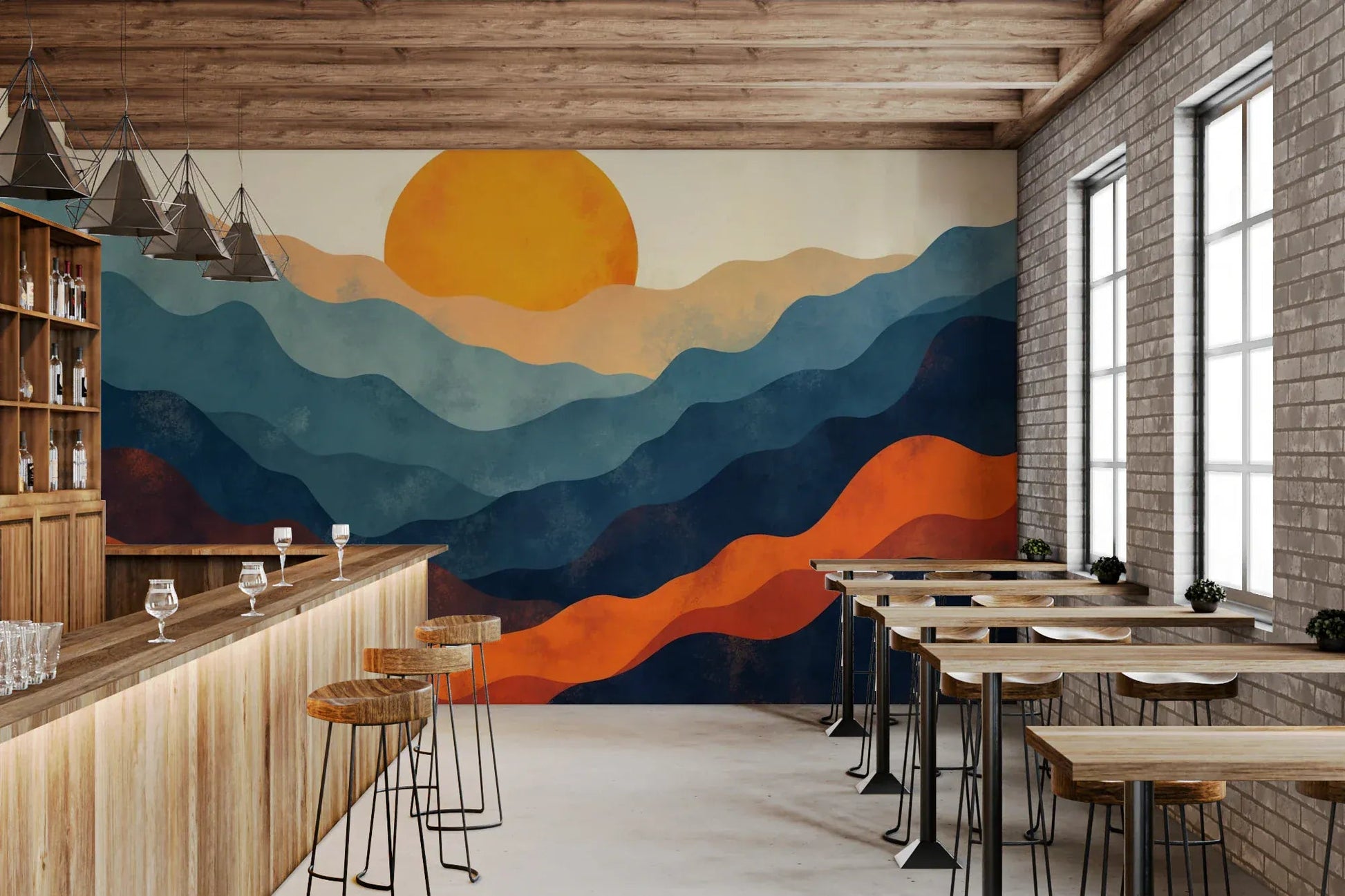 Layered Horizon Wall Mural