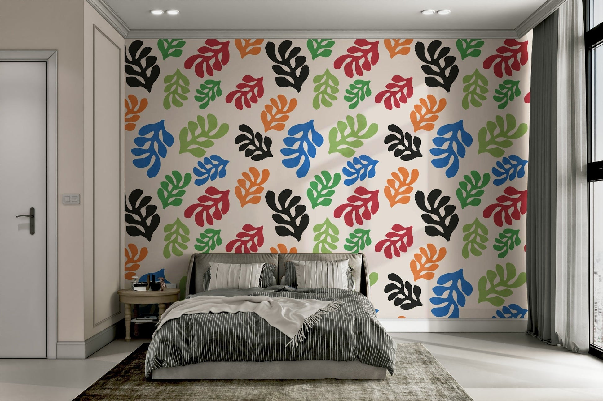 The image shows an artistic impression of a serene leaf scene.

