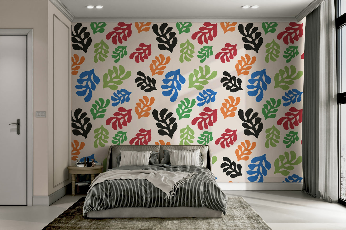 The image shows an artistic impression of a serene leaf scene.

