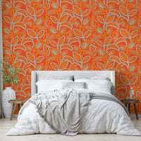 Playful leaf pattern in warm colors.

