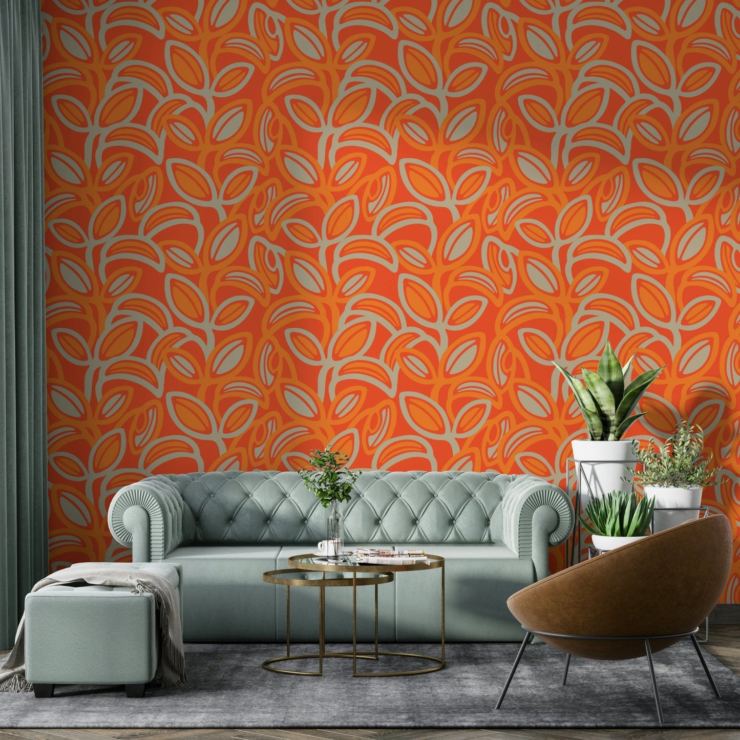 Textured wallpaper with organic shapes.

