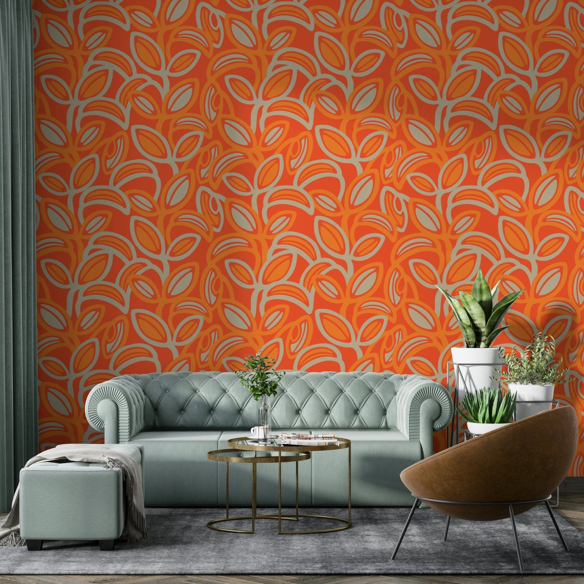 Textured wallpaper with organic shapes.

