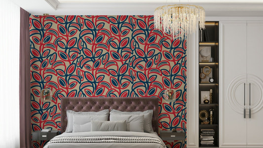 Retro leaf pattern wallpaper.

