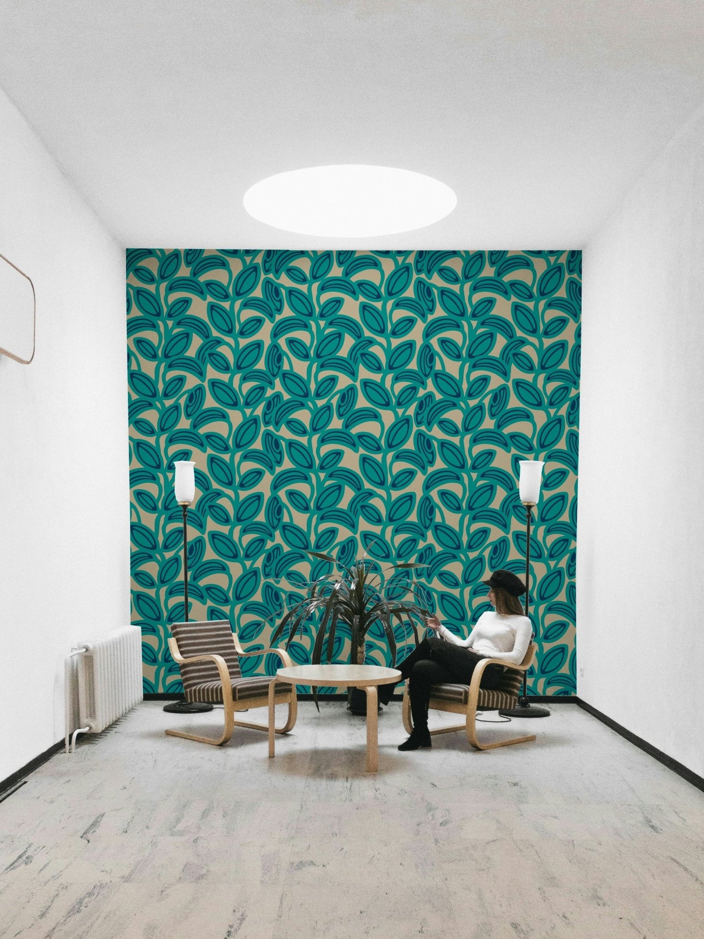 Turquoise color palette, playful.

