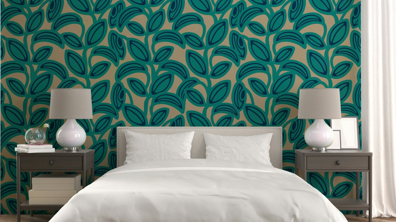 Groovy retro mid-century leaves.

