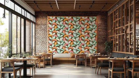 Groovy retro mid-century leaves.

