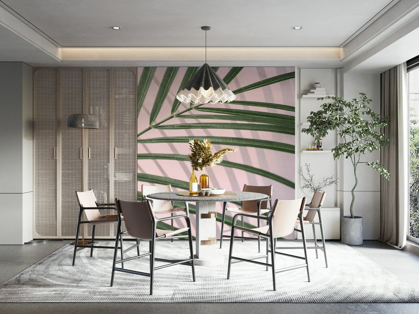 Delicate leaves with a soft, ethereal feel.

