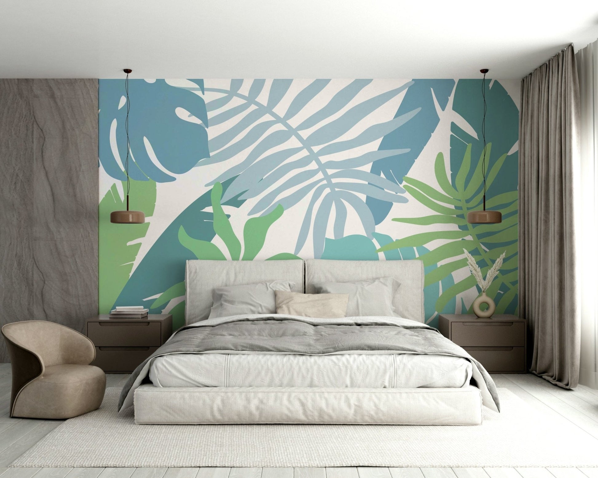 A classic botanical wallpaper for walls.

