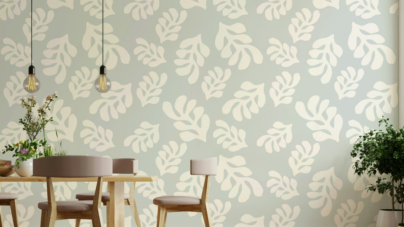 The leaves are drawn with fine lines and intricate details.

