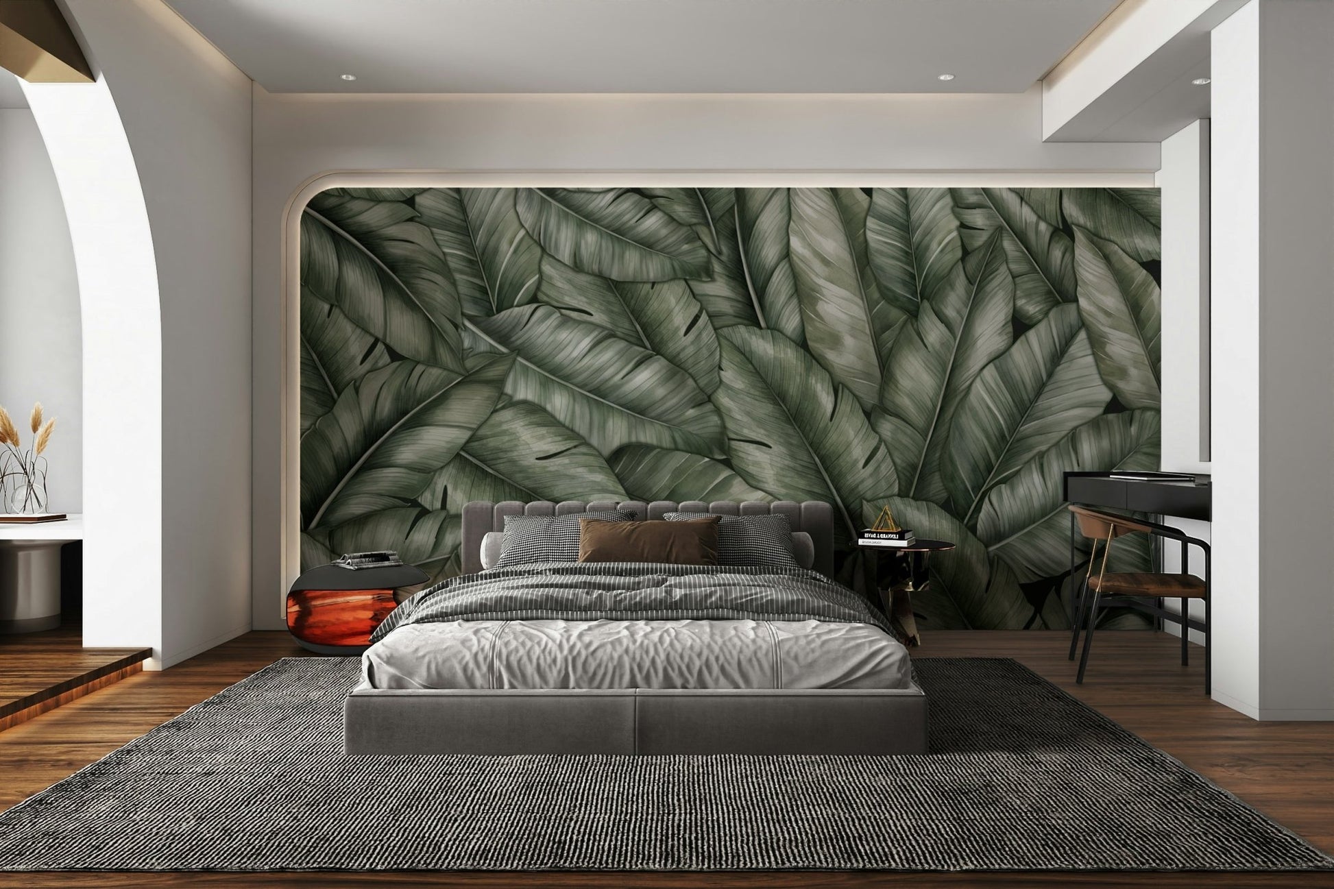 The colors are a rich variety of greens, from light to dark.
