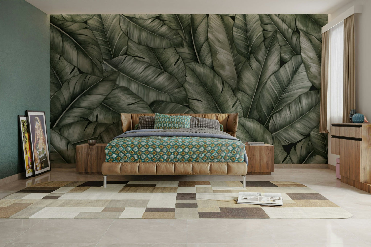 Delicate, feathery ferns fill in the lower layers.
