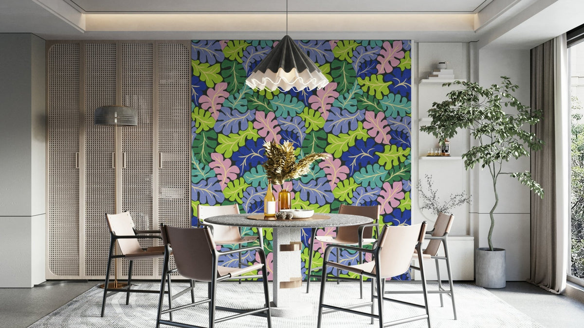 A wallpaper design with a repeating leaf pattern. GD3510

