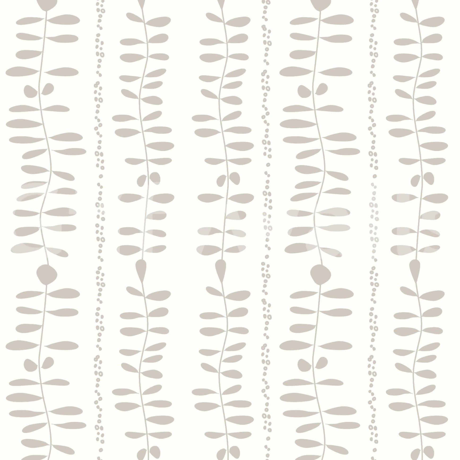 Leaves Cascade Cream botanical vine wallpaper for walls.