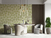 Vibrant spring green leaf texture of the Leaves Play Spring Green Wallpaper., GD6218