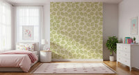 Light and airy wallpaper for walls using the Leaves Play Spring Green Wallpaper., GD6218