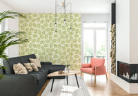 Leaves Play Spring Green Wallpaper creating a peaceful feature wall., GD6218