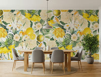Peel and stick wallpaper called Lemon Bloom Garden Wall Mural.
