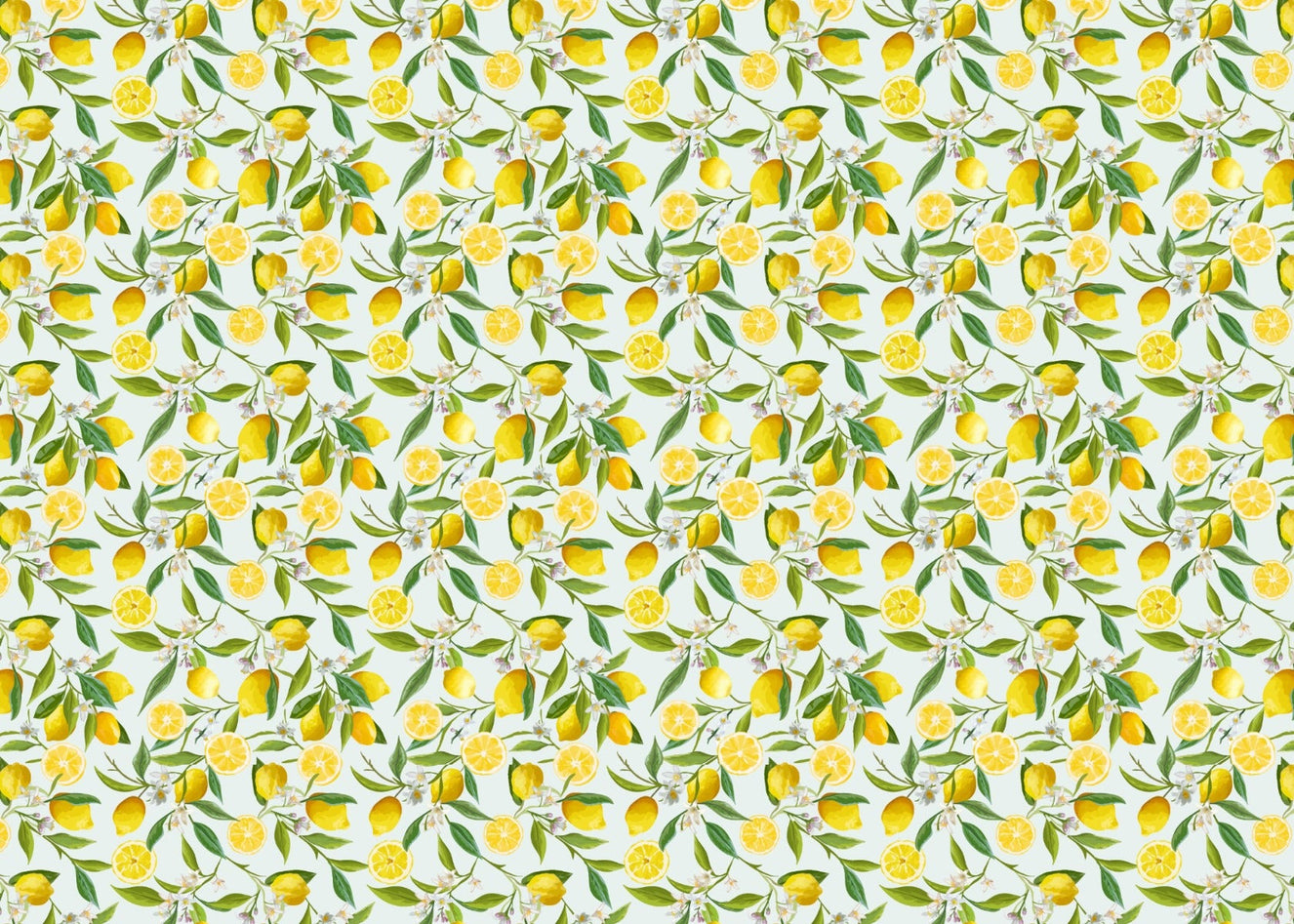 Kitchen Lemon Design Wallpaper Mural