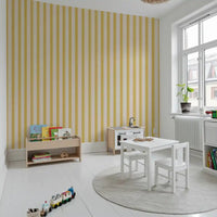 Lemon Gilded Stripes Wallpaper⁠