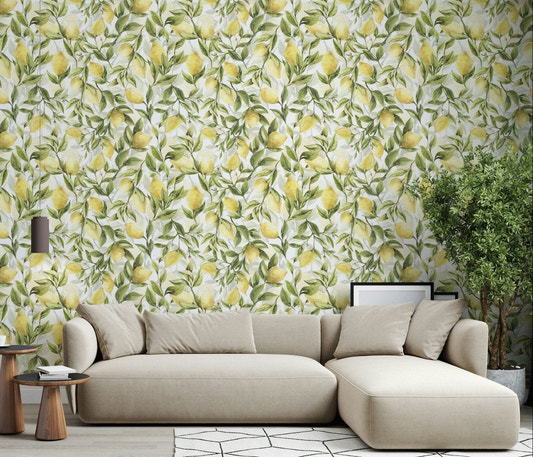 Zesty Lemon Grove Dreams wallpaper citrus orchard scene lush foliage