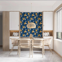 Constant repeat of the Lemon Orchard navy blue wallpaper ⁠GD9456