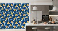 Fresh Lemon Orchard wallpaper inside a modern kitchen-dining GD9456