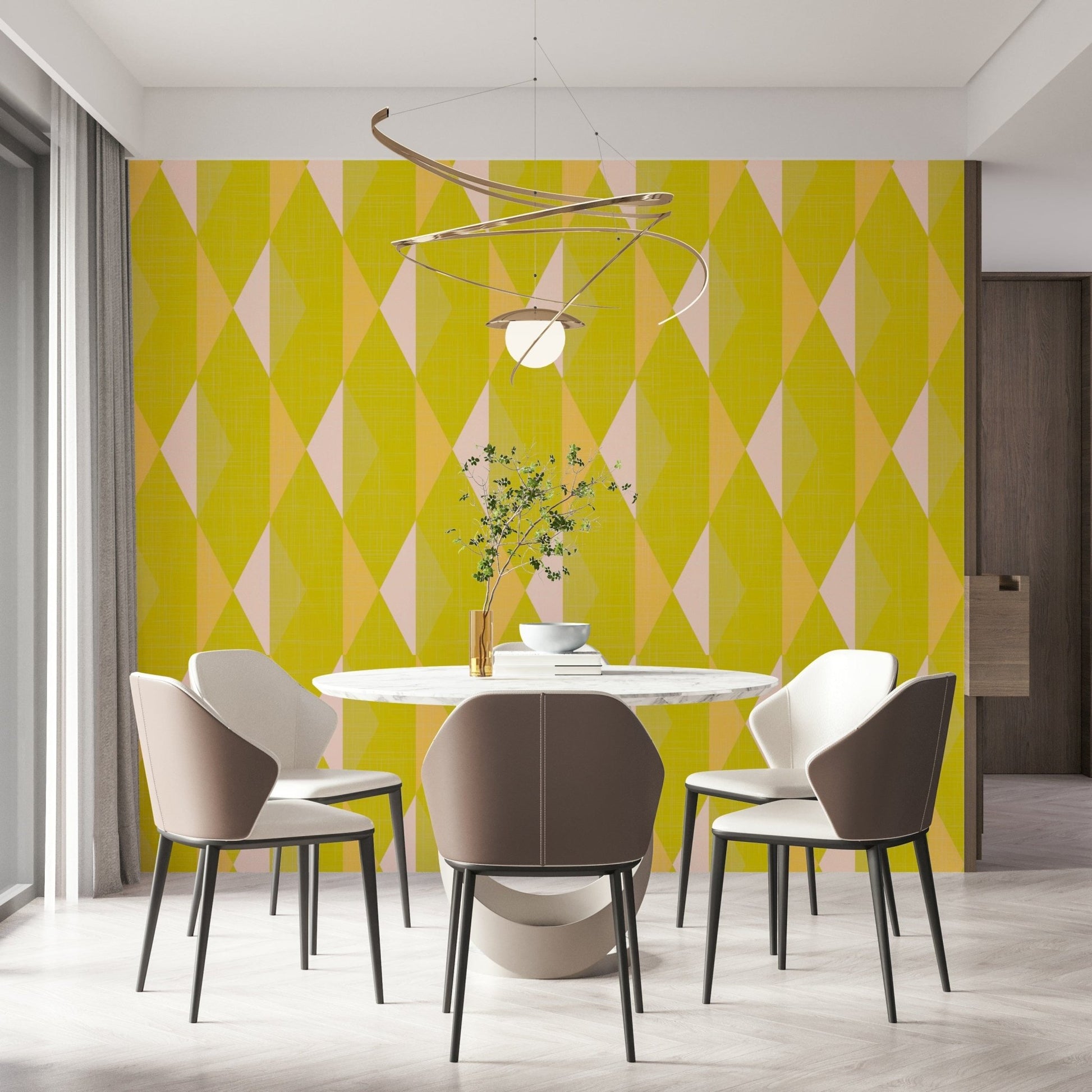 Lemon Rhombus Wall Mural