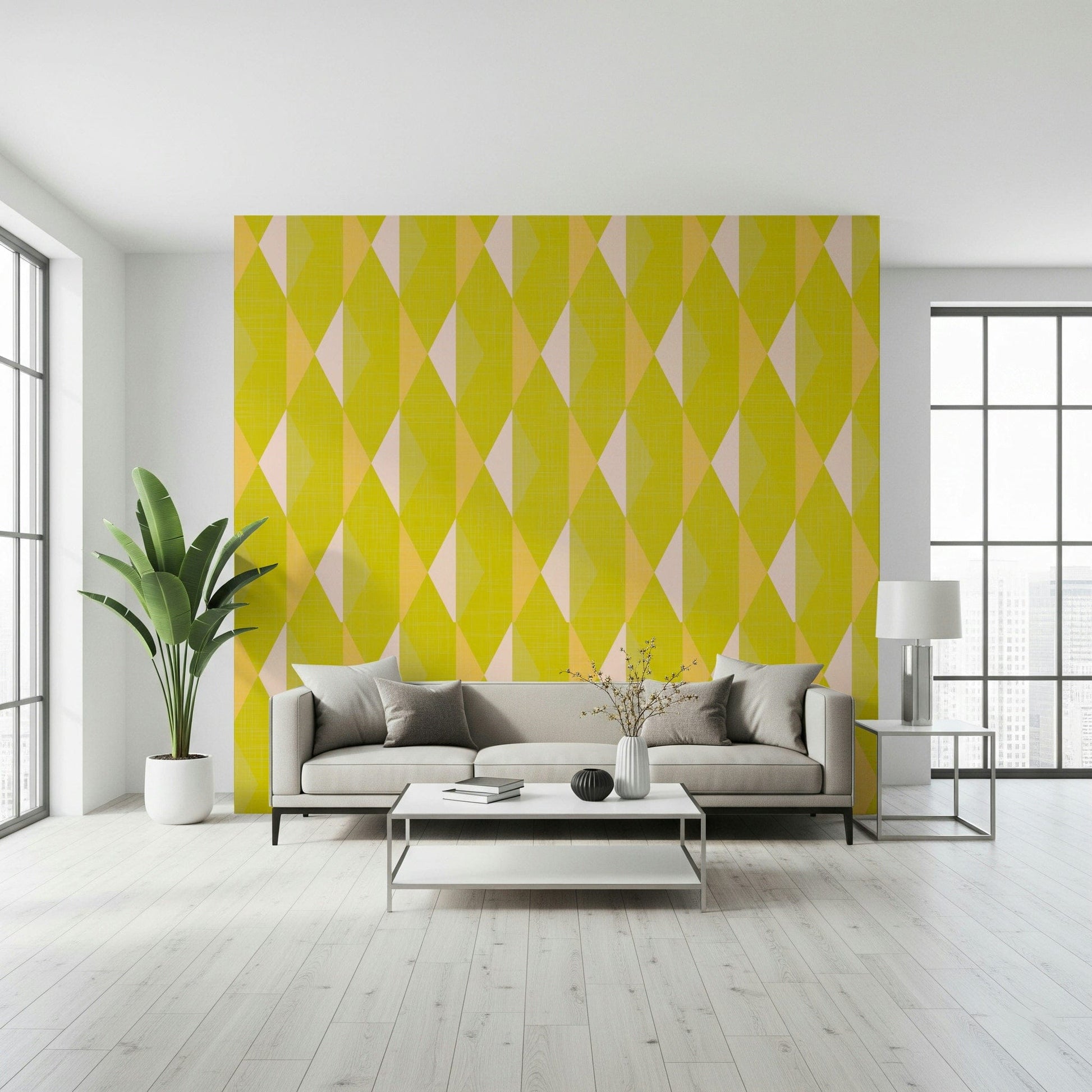 Lemon Rhombus Wall Mural