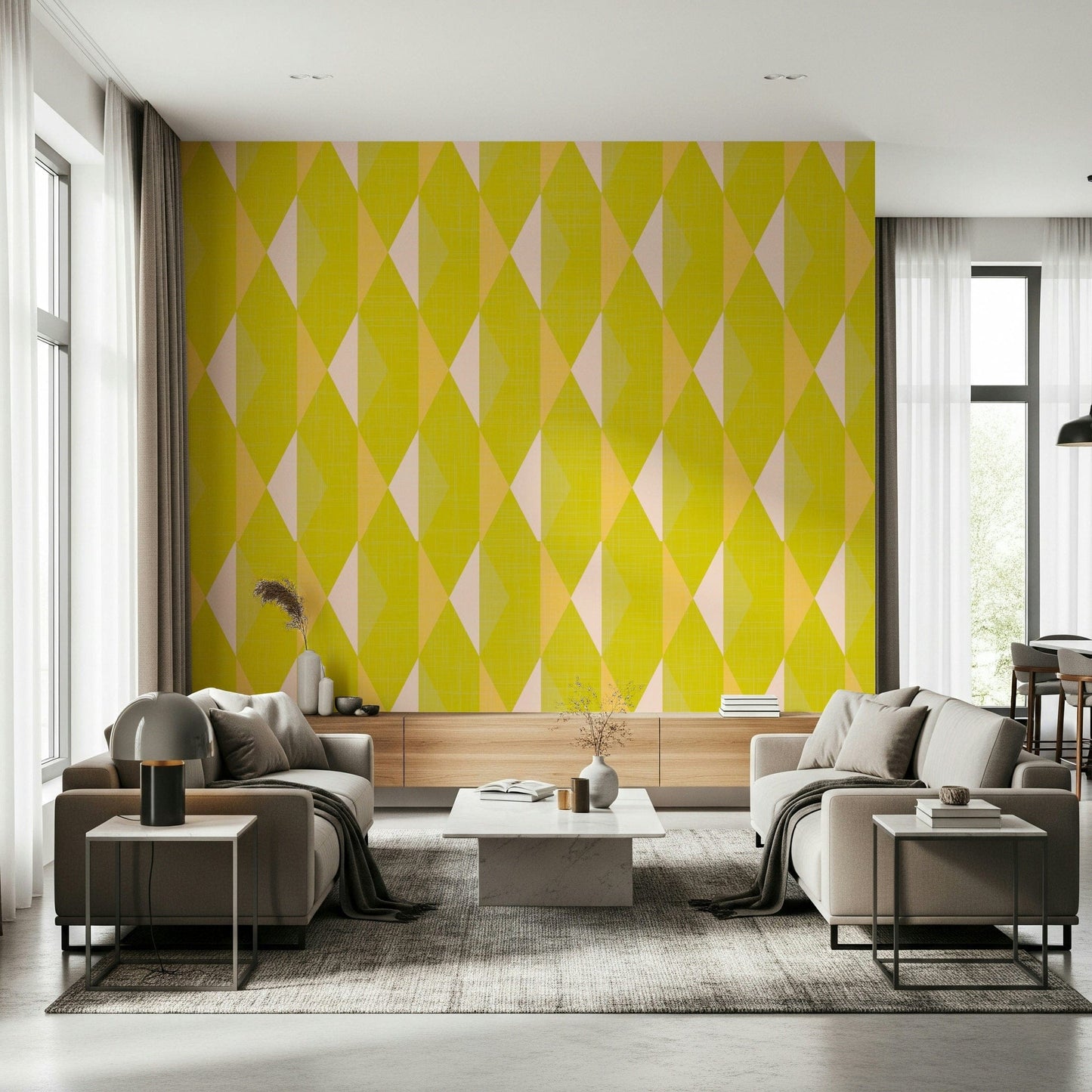 Lemon Rhombus Wall Mural