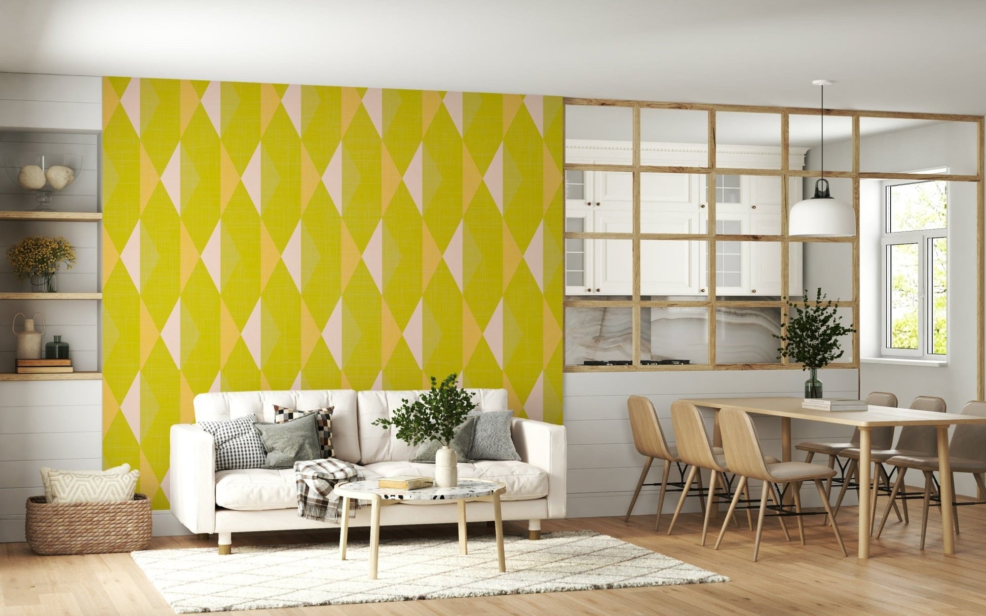 Lemon Rhombus Wall Mural