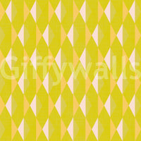 Contemporary Lemon Rhombus wall mural, dazzling honey geometric art.