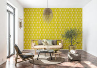 Graphic Lemon Rhombus wallpaper for walls, stylish artistic honeycomb style.