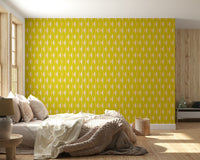 Uplifting Lemon Rhombus wallpaper for walls, decorative geometric saffron decor.
