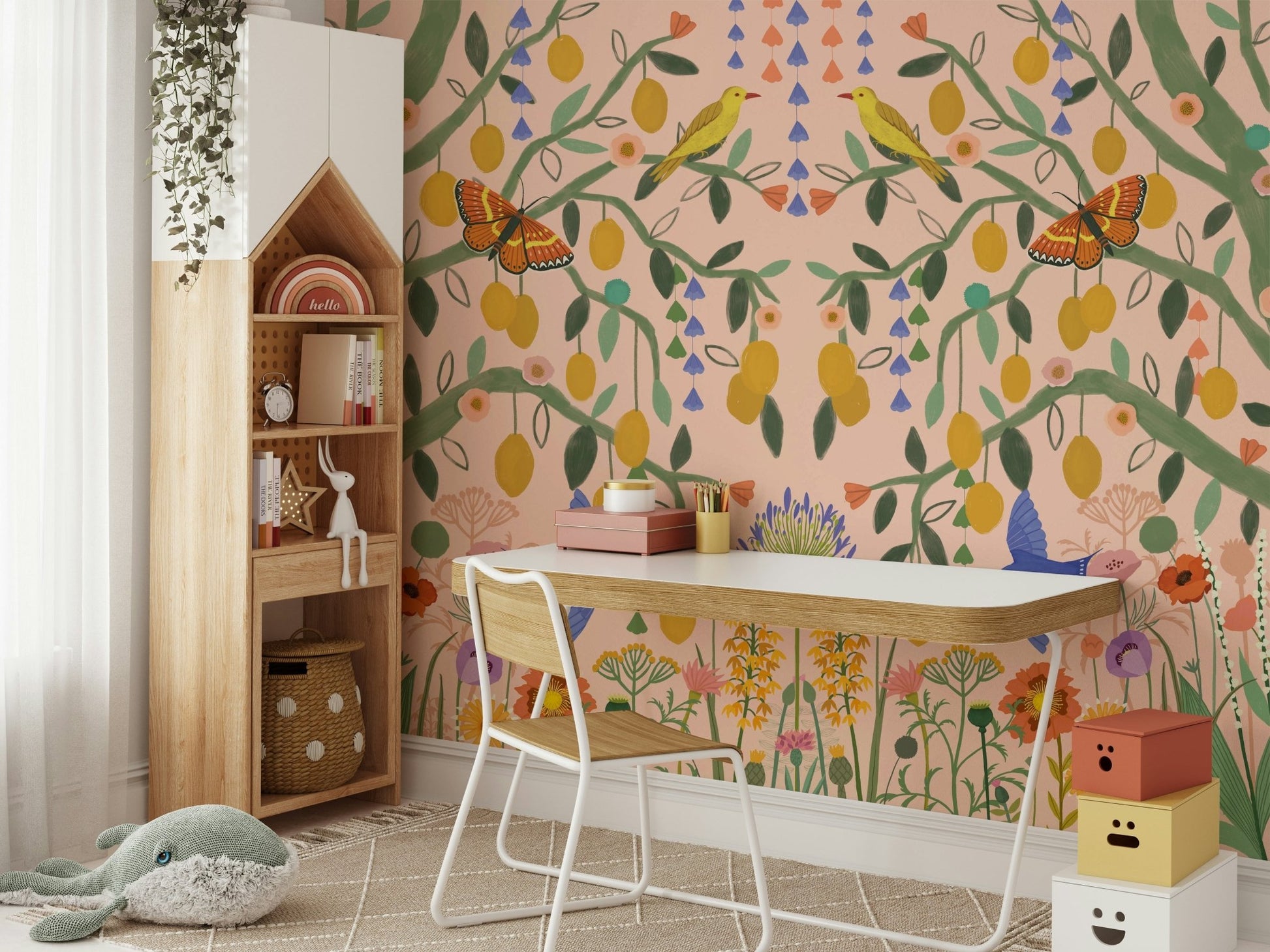 Lively lemon tree mural to brighten any room., GD1593