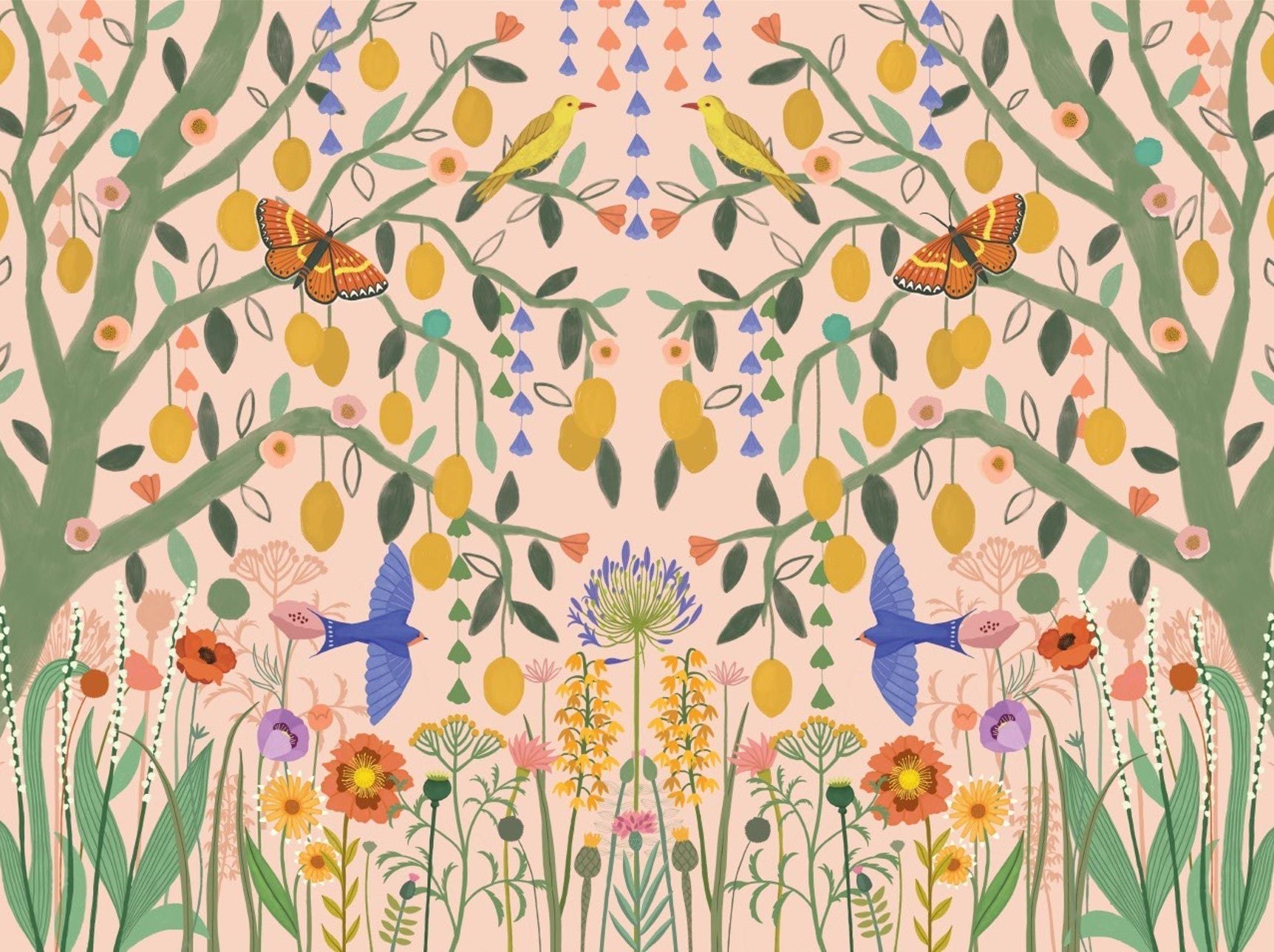 Lemon Trees Wall Mural