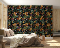 Artistic wildlife wallpaper with bright emerald leaves and sunlit spots.