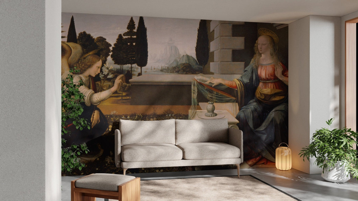 Renaissance-inspired mural featuring Leonardo’s divine touch. B637

