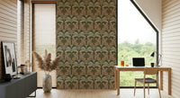 Leopard's Lair: Botanical Symmetry Wallpaper with mirrored jungle cats.