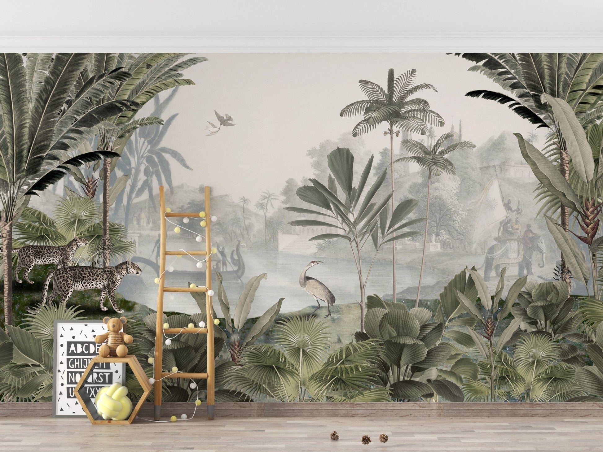 Leopard Landscape with Lush green Forest wallpaper - Giffywalls SRED16