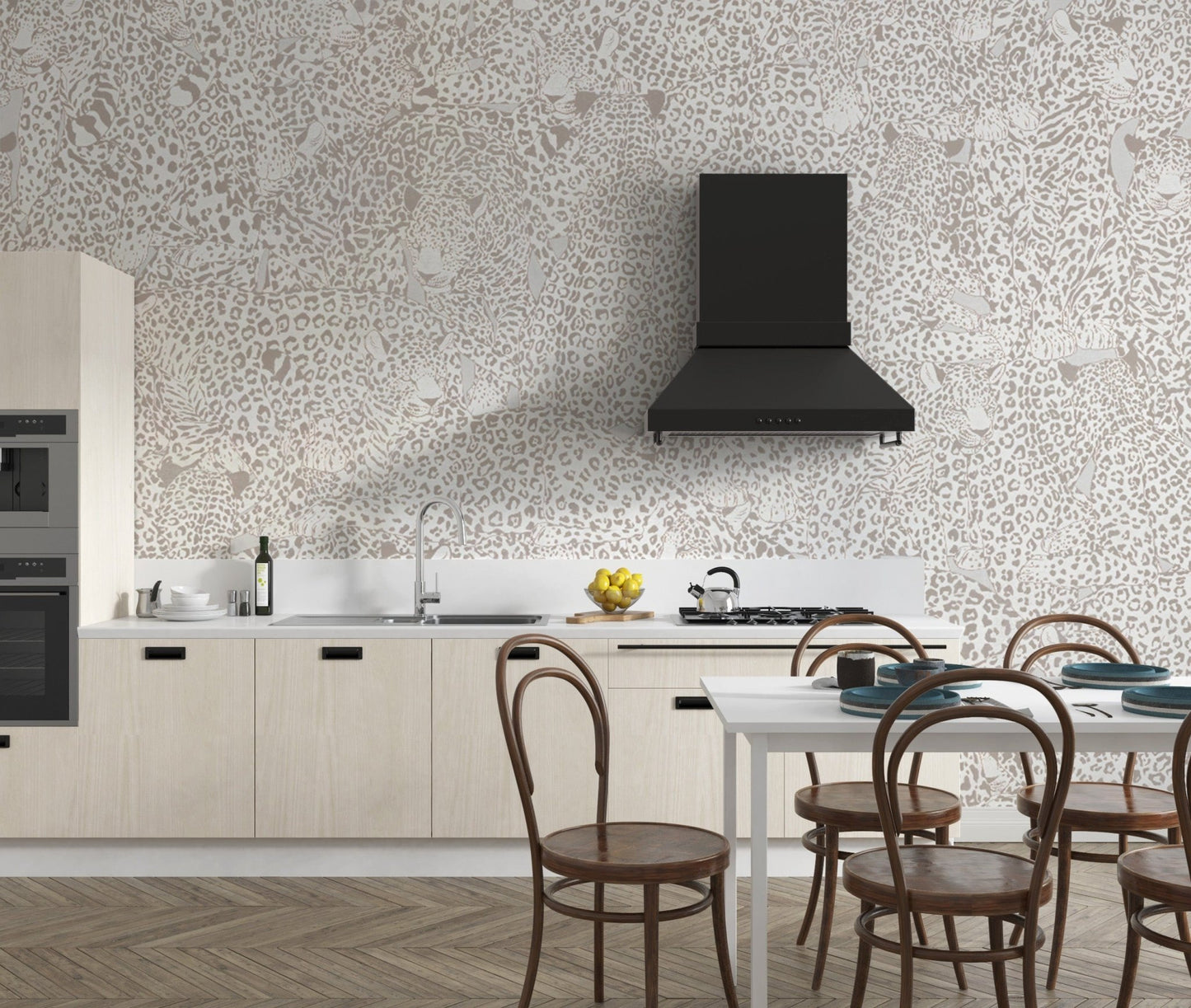 Leopard Print Neutral Wall Covering
