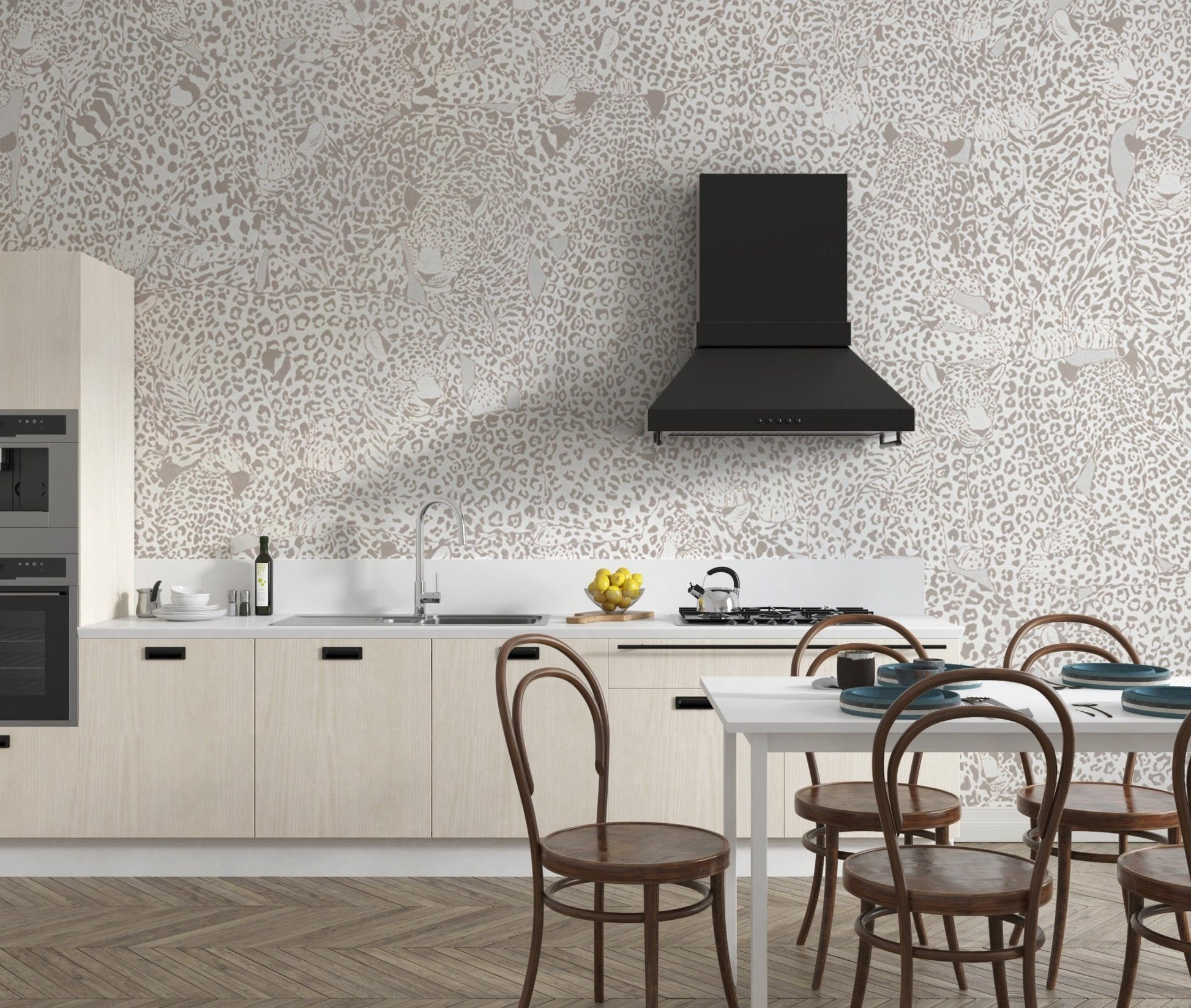 Leopard Print Neutral Wall Covering
