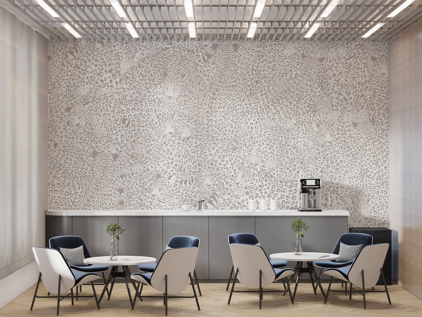 Soft-Toned Leopard Wallpaper for Rooms
